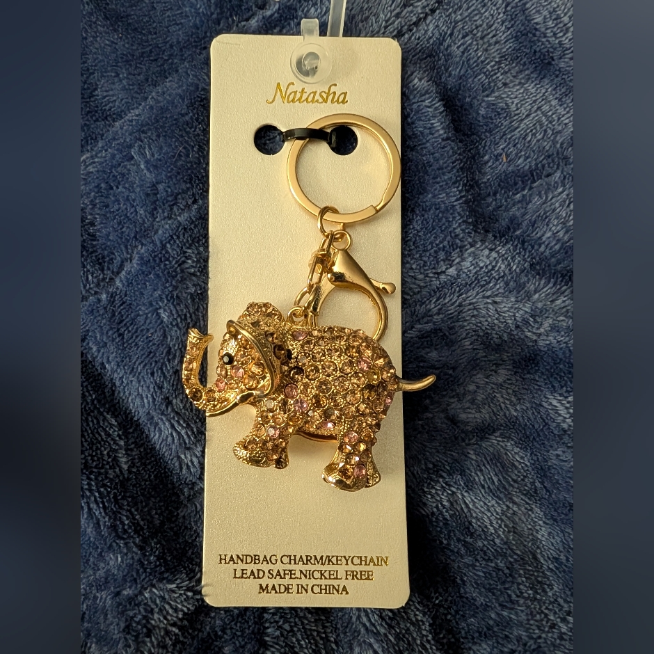 Natasha Gold Elephant Keychain